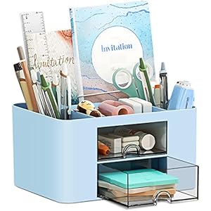 Pamiyo Blau Schreibtisch Organizer 7 Fächer
