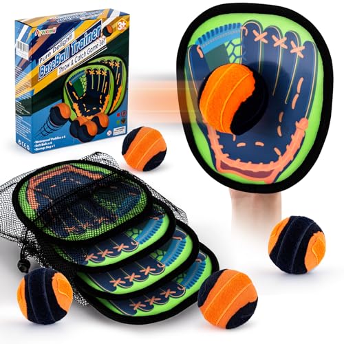 Aywewii Toss and Catch Ball Game Outdoor Beach Pool Toys for 3 4 5 6 7 8 Year Old Toddlers Boys Girls Kids Toys Birthday Gift Baseball Training Outside Lawn Camping Yard Games