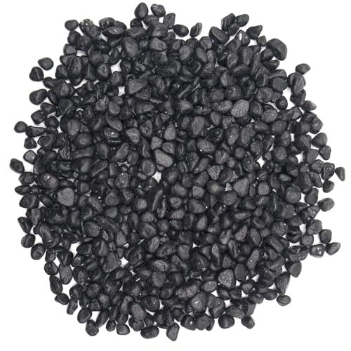 Image of Black Pebbles for Crafts, 0.9 Pound Natural Polished Aquarium Gravel, Decorative Pebbles for Indoor Plants, Turtle Tank, Vase, Succulents Cactus, Garden Landscaping
