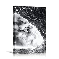 Canvas Wall Art Expressive Landscape Chic Dramatic Duotone Hallway Landscape Mountain Photography - 12x18 inches