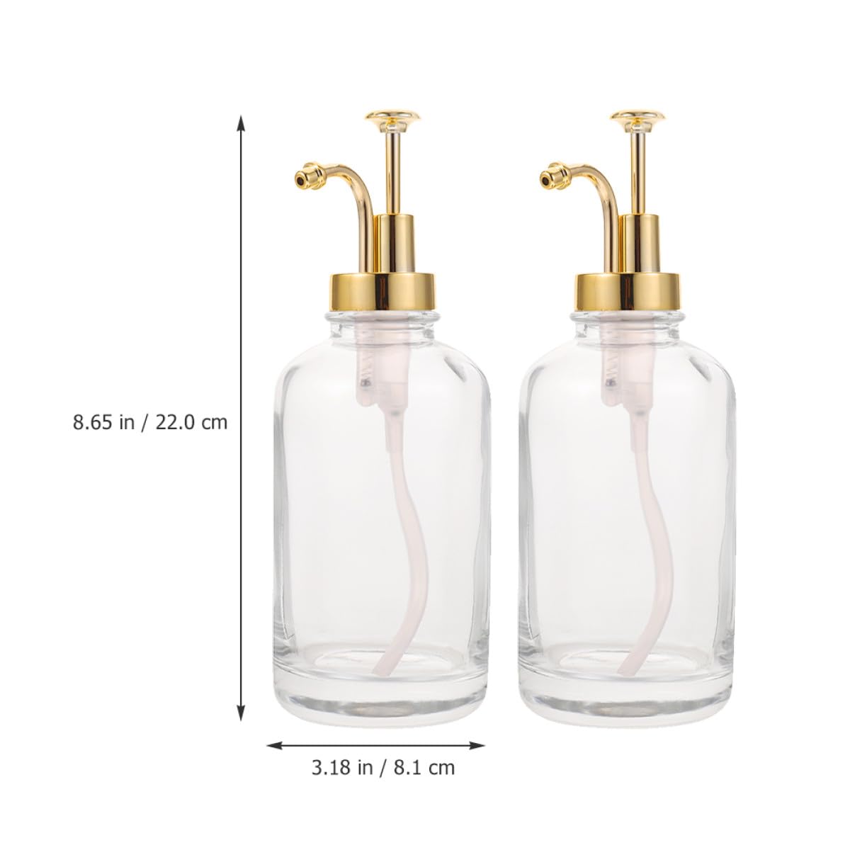 Beavorty Bomba Set de Jarabe Acero Dosificador de Vidrio 500ml Anti-desperdicio Inoxidable y Pp de 2 Piezas Decorativo para Cocina y Bar
