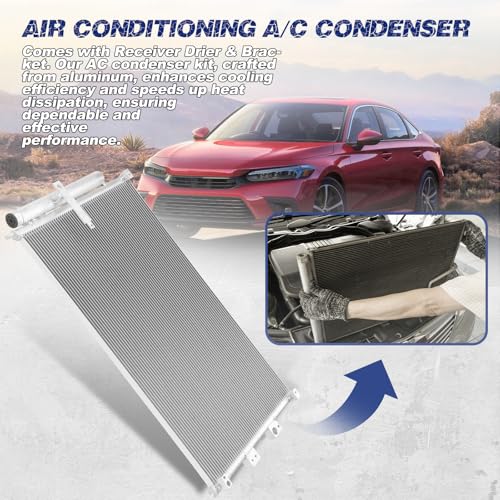 Image of Air Conditioning A /C Condenser Compatible with Honda Civic 2006-2011; Acura CSX 2006-2011