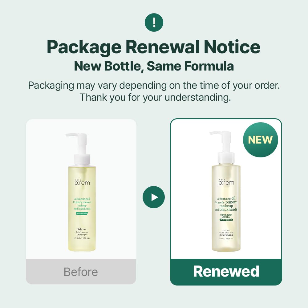 MAKE P:REM Safe Me. Relief Moisture Cleansing Oil, Deep Pore Cleansing Makeup Remover for Oily Skin, All Skin Types, Gentle Blackhead Remover, Korean Skin Care, 7.1 fl.oz. (210ml) - Image 2