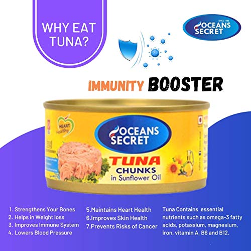 Image of Oceans Secret - Canned Tuna in Sunflower Oil, 180g (Pack of 12)