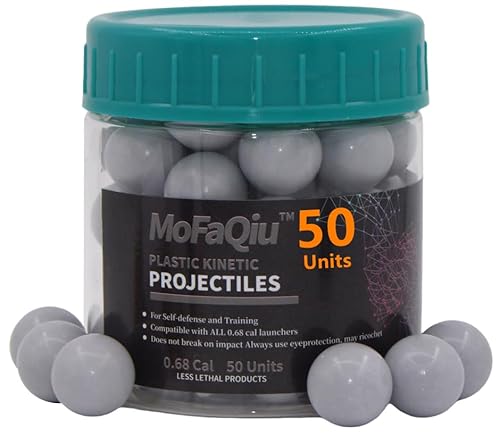 MoFaQiu 68 Cal Kinetic Projectiles, no Parting line Burr, Mirror polishing,for Training,Paintball Pepper Practice Ball，Can be reused Kinetic Ball，Compatible All .68 Cal Pepper Ball launchers