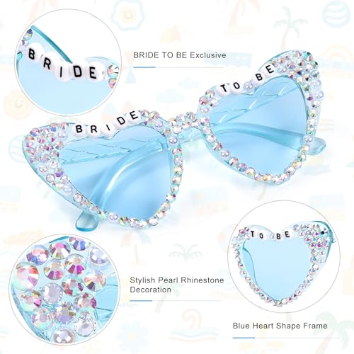Etercycle Heart Glasses, Bride To Be Gifts Bachelorette Party Blue Sunglasses, Bride Heart Shaped Glasses For Women Bachelorette Party Favors3