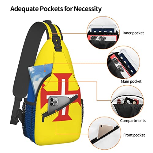Mochila cruzada unisex negra fashion para senderismo miniatura 5