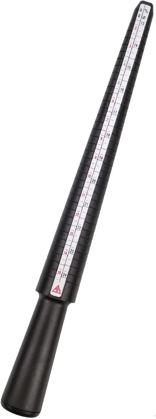 Ring Mandrel Gauge Tool US Size 2-15 with Half Size Finger Measurement Sacles Kit Ring Stick Measure Tool Finger Gauger Jeweler Sizer Mandrel Jewelers Sizers Tool