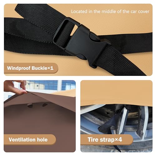Image of 10 Layer Full Car Cover Waterproof All Weather Outdoor Car Covers Rain Snow UV Dust Protection for Wrangler 4 Door