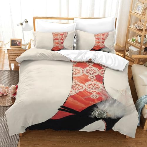 Housse de couette cascade anti-acarien en microfibre douce avec zip - 3