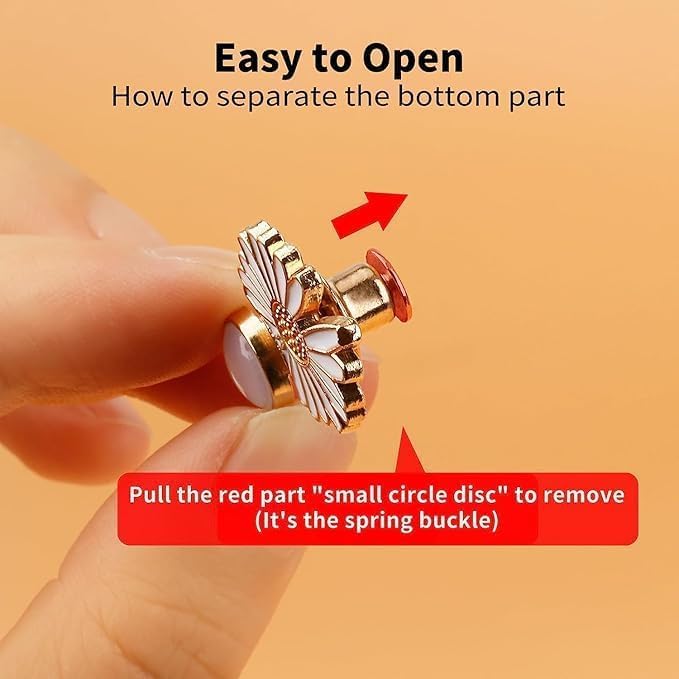 Image of YEKDA Denim Button Kit - 2 PCS Assorted Jeans Buttons for Quick Fix & DIY Adjustment - No-Sew Snap-On Metal Buttons for Pants, Skirts, Shorts - Easy Waist Size Control(2PCS Golden Flower)