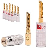 Optimaler Kontakt: High End UC-Express Hohl Bananenstecker 24K innen komplett vergoldete mit gefederten Lamellen