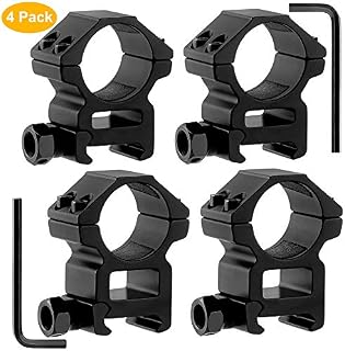 GoldCam 1'' Scope Rings, 2Pcs High Profile + 2Pcs Medium Profile 1 Inch