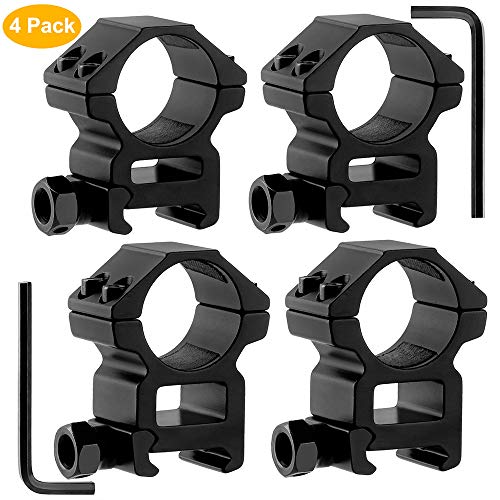Lonsel 1'' Scope Rings, 2Pcs High Profile & 2Pcs Medium Profile 1 Inch Scope Mount Rings For Picatinny Rail - Pack Of 4 #TOP7