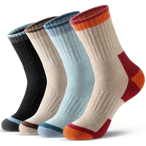 Image of Wool Socks for Women - Womens Wool Socks Winter Sock for men Warm Thick Knit Soft Vintage Casual Crew Sock