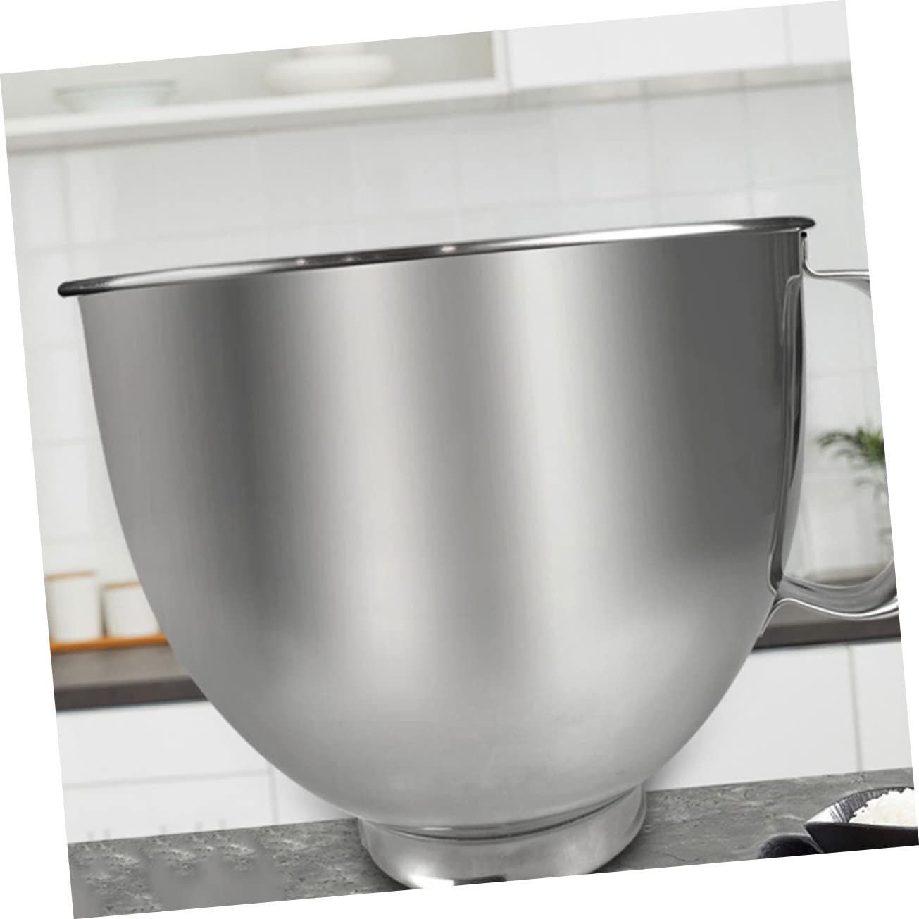 Cabilock Tazón Mezclador de Acero Inoxidable 304 5l para Batidora de Cocina, Recipiente Resistente y Multiusos para Repuesto Doméstico y Preparación de Masas, Postres y Adobos