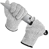 Apausvcm Schnittfeste Handschuhe,Filetierhandschuh Schnittfest, Schnitzhandschuhe,Kettenhandschuhe,Gartenhandschuhe,Schutzhandschuhe,Holzschnitzhandschuhe,Schneidehandschuhe,für Küche Gartenbau-M