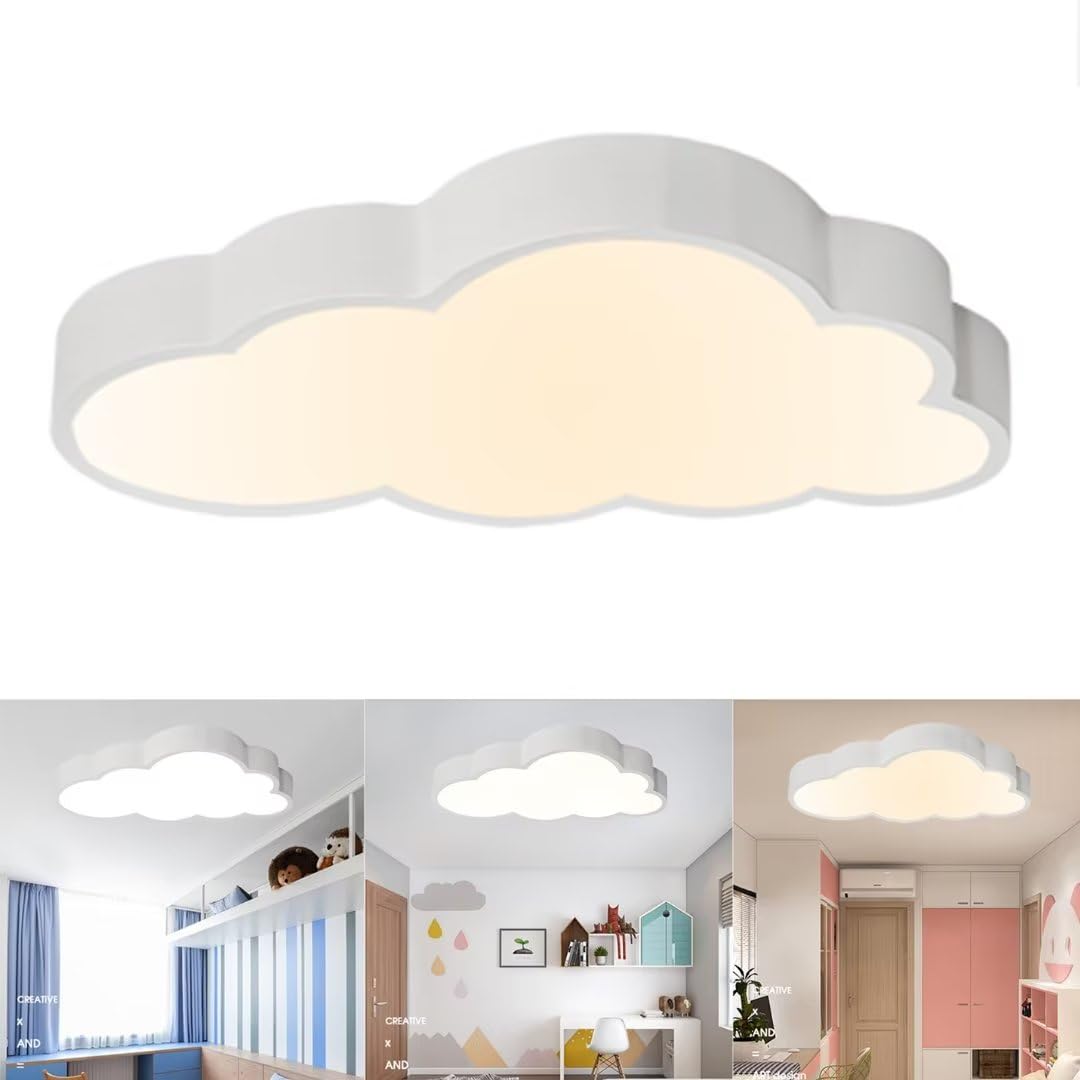 GUANSHAN 36W Ultra Thin 5cm LED Ceiling Lamp Children's Room Ceiling Light Dimmable Clouds Ceiling Lighting Cloud Lamp with Remote Control for Boy Girl Bedroom, Kindergarten