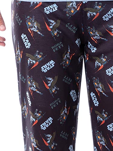 Star Wars Mens' Boba Fett Sleep Pajama Set Crewneck Shirt Pants4