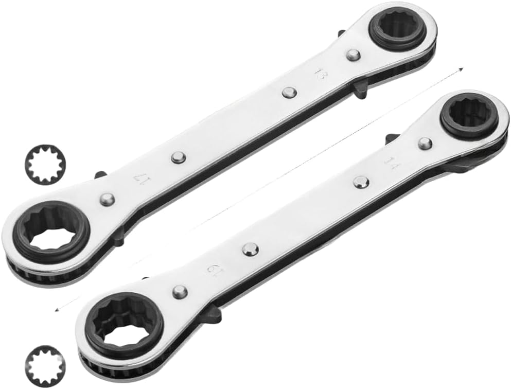 4 in 1 Head Ratchet Set 6-22mm, Chrome Vanadium Steel Quick Release Spanner Nut Bolt Repair, Compact Multi-Size Hand Tool Kit(113-14-17-19)