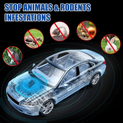 Perthlin 2 Pcs Ultrasonic Rodent Repellent for Car Engines Rodent Deterrent for Cars Indoor Outdoor Rat Deterrent Keep Rat Mice Mouse Squirrel Away from Car Engine Truck Garage Attic, with 3 Batteries - Image 4