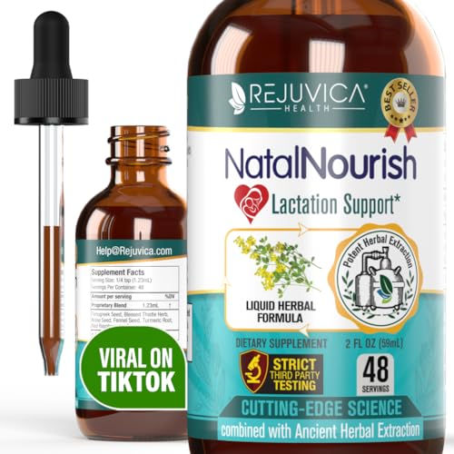 Image of Rejuvica Health NatalNourish - Advanced Lactation Support Supplement - Liquid Delivery for Better Absorption - Fenugreek, Blessed Thistle, Anise, Fennel & More!