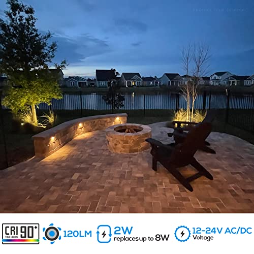 LEONLITE 8-Pack Premium Series 5CCT 4 Inch LED Hardscape Lighting Swivel, 2200K/2700K/3000K/4000K/5000K Selectable, Retaining Wall Light Low Voltage, 12V Paver Light, 2W Outdoor Step Light, ETL by LEONLITE - Image 2