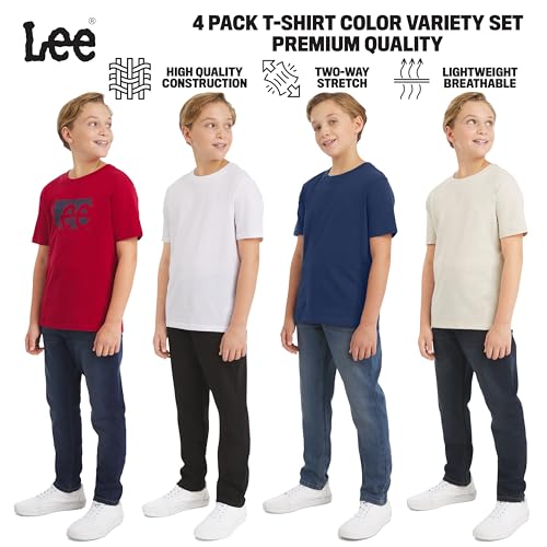 Lee Boys' 4 Pack Variety Super Soft Stretchable Tee Short Sleeve T-Shirt, Red Collection Set, X-Small - image 3