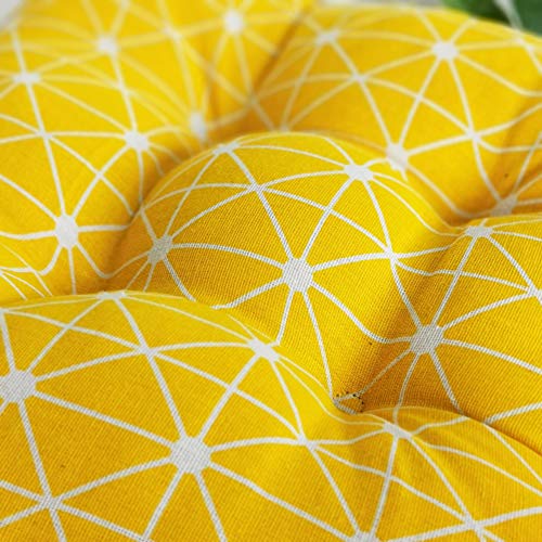 Vctops Bohemian Soft Patio Chair Pads Indoor Office Home Kitchen Square Dining Chair Cushion Pillow Yellow 18"X18"X4" #TOP4
