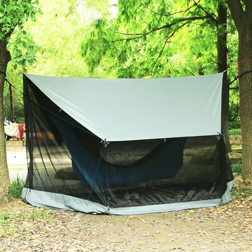 Lightweight No Bug Screen House for Hammock, Canoe Picnics Backyards Backpacking Camping Beach in Summer (Dark Shade)