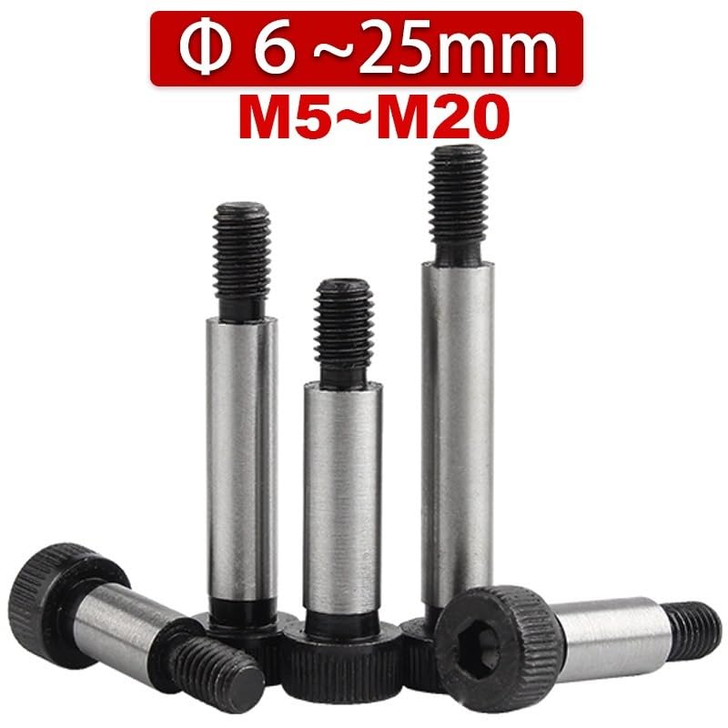 Tornillos de madera tornillos de orificio de bolsi 1pcs Hex Head Bolt Limit Screws Dia=Φ 6,8,10~25,Shoulder Bearing Bolt Shaft M5 M6 M8 M10~M20 Length 8~200mm 12.9 High Strength Steel(85mm (1Pcs)-M16