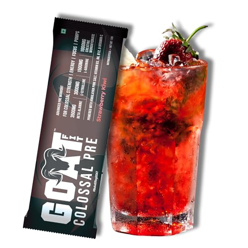 Image of Colossal Pre | PreWorkout Powder (Strawberry Kiwi, 12gm - Single Serving) 200mg Caffeine 3.5g Beta-Alanine 3g Citrulline 1.5g Arginine 1g Creatine with Himalayan Pink Salt