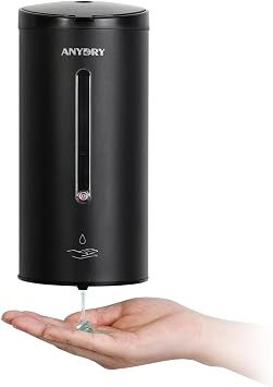 anydry Touchless Automatic Liquid Soap Dispense Wall Mount 25oz Large Capacity Stainless Steel for Commercial Matte Black