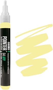 Grog Pointer 04 APP Marker 4mm, Aqua Pro Water Based Acrylic Paint Art Graffiti Drawing Pen Round Tip Tagliatelle Yellow