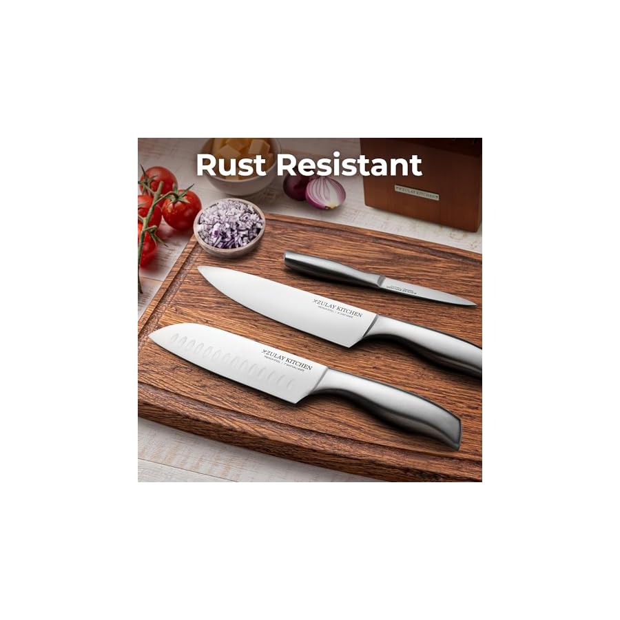 Zulay-Premium-Quality-15-Piece-Knife-Set-with-Natural-Wood-Block-Ultra-Sharp-One-Piece-Design-Stainless-Steel-Knives-Engineered-for-Precision-Cutting-Durable-and-Rust-Proof-with-Built-in-Sharpener Zulay 15 Piece Stainless Steel Knife Set with Block and Sharpener - Sharp Knife Block Set with Built In Sharpener - Kitchen Knife Set With Block - Rust Proof Knife Set Stainless Steel