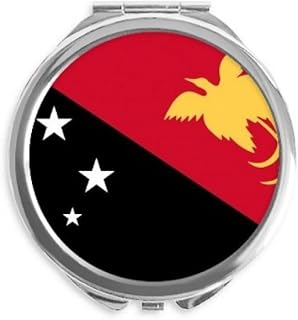 Papua New Guinea National Flag Oceania Country Hand Compact Mirror Round Portable Pocket Glass