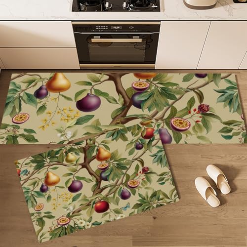 Tapis de cuisine devant évier lavable vert lot de 2 - 2