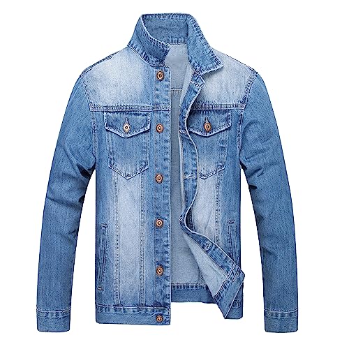 LZLER Men's Denim Jackets Distressed Destroyed Classic Vintage