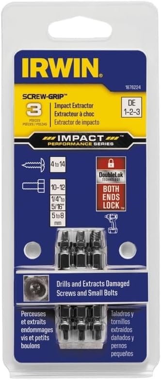 Irwin Impact SCREW-GRIP .15 in. M2 High Speed Steel Double-Ended Screw Extractor 2 in. 3 pc.