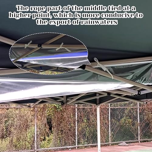 Rainmae 2 Pack Rain Gutters for Pop Up Canopy, Heavy Duty PVC Waterproof 10 ft Rain Gutter with Velcro Straps, Canopy Tents Drainage Accessory for Summer Outdoor Rainwater Draining,Easy Drainage Clear