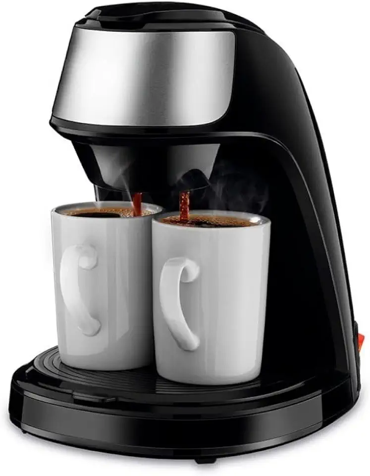 Cafeteira Elétrica 2 Xícaras Preta, Compacta e Prática para Uso Doméstico e Escritório (110V)