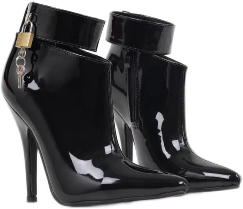 12CM High Heel Ballet Boots, Ankle Lock Strap Pole Dance Shoes, for Cosplay, Gothic, Parties, Y2K, Nightlife