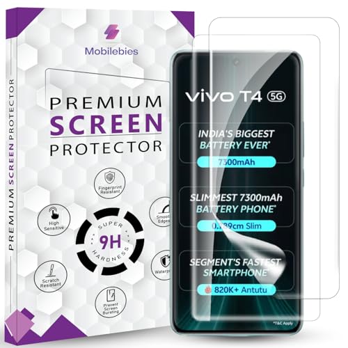 Image of 2 Pack Unbreakable Membrane Screen Protector Guard Compatible For Vivo T4 5G, 6.77 Inch | Hydrogel Membrane Ultra Smooth Touch, fingerprint working with installation kit and guide