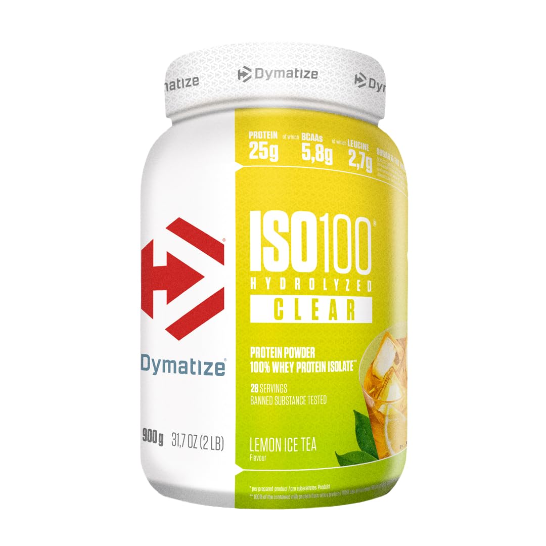 Dymatize ISO 100 Hydrolized Clear Lemon Ice Tea 900g Whey Protein Powder