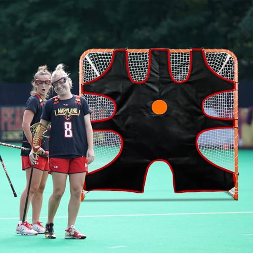 image for Gulfmore 6x6 FT Lacrosse Goal Target Portable Training Net with 9 Pitc