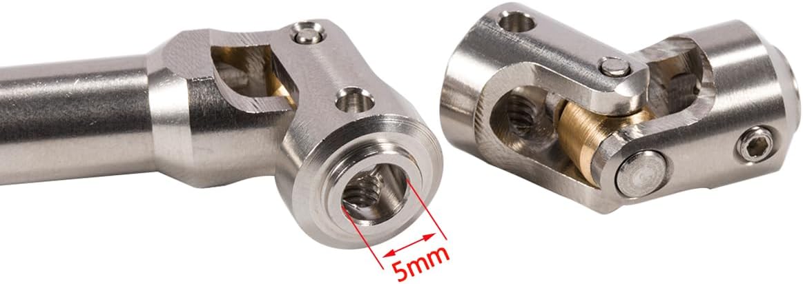 1/10 RC Drive Shaft - 68-229mm Cut-to-Length Stainless Steel Driveshaft Kit for TRX4 TRX6 SCX10 Capra - 2PCS CNC Machined Universal Joint Shafts with M4 Screws (Silver)