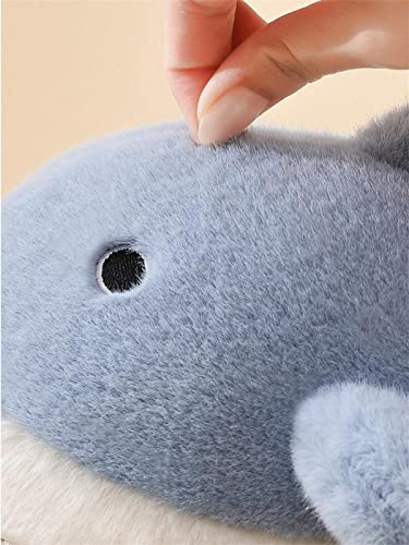 Plush Home Slippers for Men and Women, Cartoon Shark Animal Cotton Slippers, Winter Indoor Warm Soft and Comfortable Thick-soled Shoes3