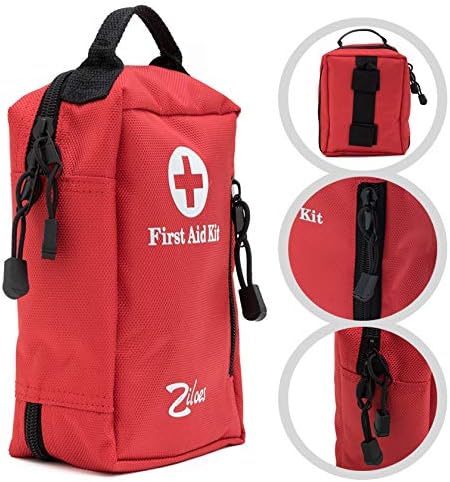 Travel First Aid Kit for Emergency & Survival Gear | for Car, Home, Hiking, Biking, Outdoors | Camping Supplies and Accessories, College Dorm Essentials Kit | Labeled Compartments by Ziloes