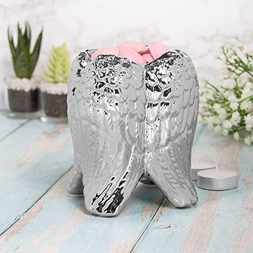 Image of The Leonardo Collection LP48075 Wax/Oil Warmer | Silver Angel Wings | 1 Piece-12x10x14 cm Accessory, Multicolor