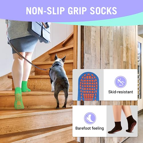 jeuhut Grip Socks for Women Grippy Socks Woman Pilates Non Slip Anti Skid Grippers Footies for Yoga Barre Hospital3